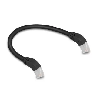   Delock RJ45 hálózati kábel Cat.6A S/FTP 45  fokban lefelé hajló 0,25 m fekete (80273)