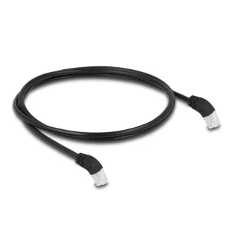   Delock RJ45 hálózati kábel Cat.6A S/FTP 45  fokban lefelé hajló 1 m fekete (80275)