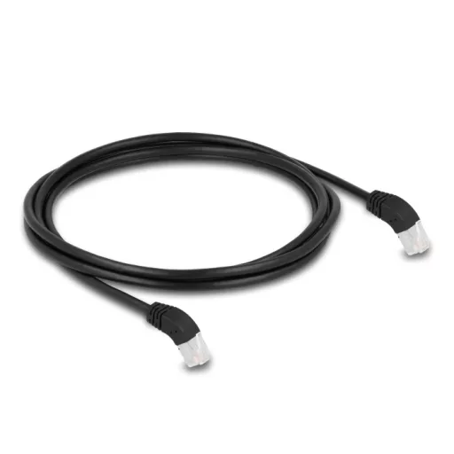 Delock RJ45 hálózati kábel Cat.6A S/FTP 45  fokban lefelé hajló 2 m fekete (80276)