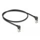 Delock RJ45 hálózati kábel Cat.6A S/FTP vékony 90  fokban felfelé / felfelé hajló 0,5 m fekete (80280)