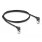 Delock RJ45 hálózati kábel Cat.6A S/FTP vékony 90  fokban felfelé / felfelé hajló 1 m fekete (80281)