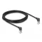 Delock RJ45 hálózati kábel Cat.6A S/FTP vékony 90  fokban felfelé / felfelé hajló 3 m fekete (80283)