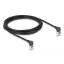 Delock RJ45 hálózati kábel Cat.6A S/FTP vékony 90  fokban felfelé / felfelé hajló 3 m fekete (80283)