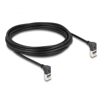   Delock RJ45 hálózati kábel Cat.6A S/FTP vékony 90  fokban felfelé / felfelé hajló 5 m fekete (80284)
