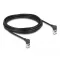 Delock RJ45 hálózati kábel Cat.6A S/FTP vékony 90  fokban felfelé / felfelé hajló 5 m fekete (80284)