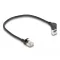 Delock RJ45 hálózati kábel Cat.6A S/FTP vékony 90  fokban felfelé hajló / egyenes 0,25 m fekete (80285)