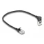 Delock RJ45 hálózati kábel Cat.6A S/FTP vékony 90  fokban felfelé hajló / egyenes 0,25 m fekete (80285)