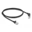 Delock RJ45 hálózati kábel Cat.6A S/FTP vékony 90  fokban felfelé hajló / egyenes 1 m fekete (80287)