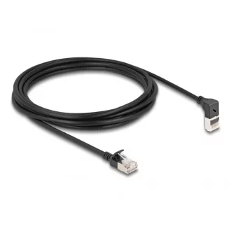   Delock RJ45 hálózati kábel Cat.6A S/FTP vékony 90  fokban felfelé hajló / egyenes 3 m fekete (80289)