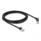 Delock RJ45 hálózati kábel Cat.6A S/FTP vékony 90  fokban felfelé hajló / egyenes 3 m fekete (80289)