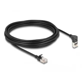   Delock RJ45 hálózati kábel Cat.6A S/FTP vékony 90  fokban felfelé hajló / egyenes 5 m fekete (80290)