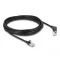 Delock RJ45 hálózati kábel Cat.6A S/FTP vékony 90  fokban felfelé hajló / egyenes 5 m fekete (80290)