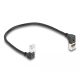 Delock RJ45 hálózati kábel Cat.6A S/FTP vékony 90  fokban felfelé / lefelé hajló 0,25 m fekete (80291)