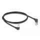 Delock RJ45 hálózati kábel Cat.6A S/FTP vékony 90  fokban felfelé / lefelé hajló 1 m fekete (80293)