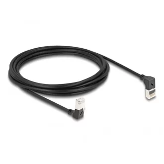   Delock RJ45 hálózati kábel Cat.6A S/FTP vékony 90  fokban felfelé / lefelé hajló 3 m fekete (80295)