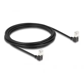   Delock RJ45 hálózati kábel Cat.6A S/FTP vékony 90  fokban lefelé / lefelé hajló 3 m fekete (80301)