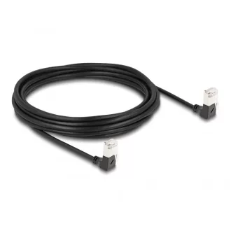   Delock RJ45 hálózati kábel Cat.6A S/FTP vékony 90  fokban lefelé / lefelé hajló 5 m fekete (80302)