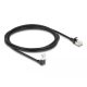 Delock RJ45 hálózati kábel Cat.6A S/FTP vékony 90  fokban lefelé hajló / egyenes 2 m fekete (80306)
