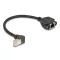 Delock Hálózat bővítő kábel S/FTP RJ45 apa 90  hajlított - RJ45 beépített anya Cat.6A 0,25 m fekete (80309)