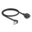 Delock Hálózat bővítő kábel S/FTP RJ45 apa 90  hajlított - RJ45 beépített anya Cat.6A 0,5 m fekete (80310)