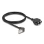 Delock Hálózat bővítő kábel S/FTP RJ45 apa 90  hajlított - RJ45 beépített anya Cat.6A 1 m fekete (80311)