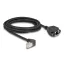 Delock Hálózat bővítő kábel S/FTP RJ45 apa 90  hajlított - RJ45 beépített anya Cat.6A 3 m fekete (80313)