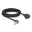 Delock Hálózat bővítő kábel S/FTP RJ45 apa 90  hajlított - RJ45 beépített anya Cat.6A 5 m fekete (80314)