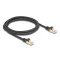 Delock RJ45 hálózati kábel fonott borítással Cat.6A S/FTP apa - apa 2 m fekete (80318)