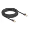 Delock RJ45 hálózati kábel fonott borítással Cat.6A S/FTP apa - apa 7,5 m fekete (80321)