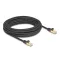 Delock RJ45 hálózati kábel fonott borítással Cat.6A S/FTP apa - apa 10 m fekete (80322)