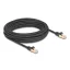 Delock RJ45 hálózati kábel fonott borítással Cat.6A S/FTP apa - apa 10 m fekete (80322)