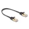 Delock RJ45 lapos hálózati kábel fonott borítással Cat.6A U/FTP apa - apa 0,25 m fekete (80323)