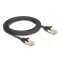 Delock RJ45 lapos hálózati kábel fonott borítással Cat.6A U/FTP apa - apa 2 m fekete (80326)