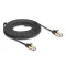 Delock RJ45 lapos hálózati kábel fonott borítással Cat.6A U/FTP apa - apa 7,5 m fekete (80329)
