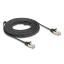 Delock RJ45 lapos hálózati kábel fonott borítással Cat.6A U/FTP apa - apa 7,5 m fekete (80329)