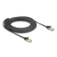 Delock RJ45 lapos hálózati kábel fonott borítással Cat.6A U/FTP apa - apa 10 m fekete (80330)