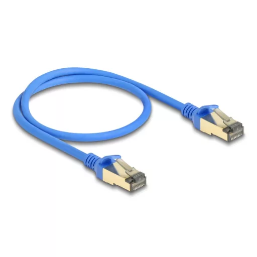 Delock RJ45 hálózati kábel Cat.8.1 F/FTP vékony 0,5 m kék (80332)