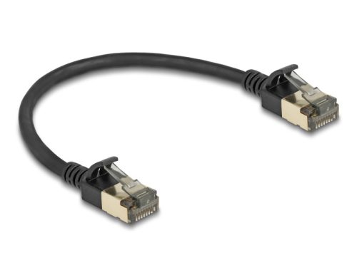 Delock RJ45 hálózati kábel Cat.8.1 F/FTP Slim Pro 0,25 m, fekete