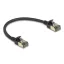Delock RJ45 hálózati kábel Cat.8.1 F/FTP Slim Pro 0,25 m, fekete (80337)