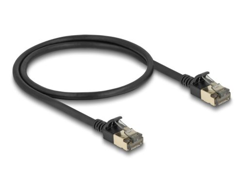 Delock RJ45 hálózati kábel Cat.8.1 F/FTP Slim Pro 0,5 m, fekete