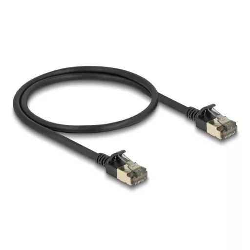 Delock RJ45 hálózati kábel Cat.8.1 F/FTP Slim Pro 0,5 m, fekete (80338)