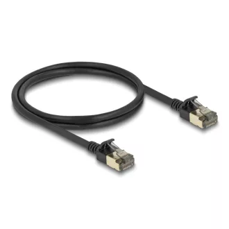   Delock RJ45 hálózati kábel Cat.8.1 F/FTP Slim Pro 1 m, fekete (80339)