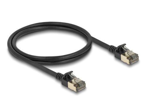 Delock RJ45 hálózati kábel Cat.8.1 F/FTP Slim Pro 1 m, fekete