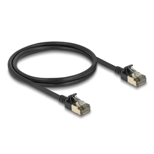 Delock RJ45 hálózati kábel Cat.8.1 F/FTP Slim Pro 1 m, fekete (80339)