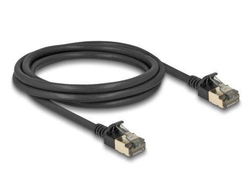 Delock RJ45 hálózati kábel Cat.8.1 F/FTP Slim Pro 2 m, fekete