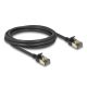 Delock RJ45 hálózati kábel Cat.8.1 F/FTP Slim Pro 2 m, fekete