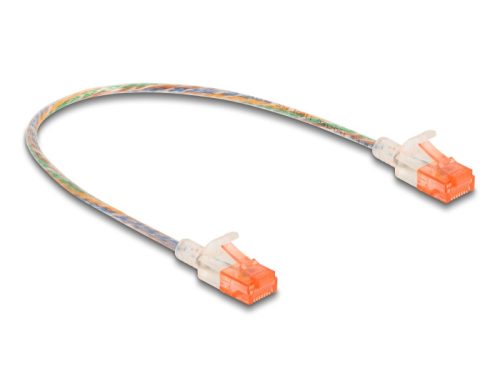 Delock RJ45 hálózati kábel Cat.6A U/UTP vékony 0,3 m áttetsző