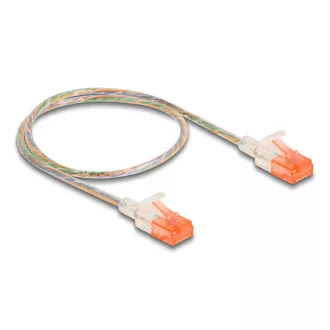   Delock RJ45 hálózati kábel Cat.6A U/UTP vékony 0,5 m áttetsző (80352)