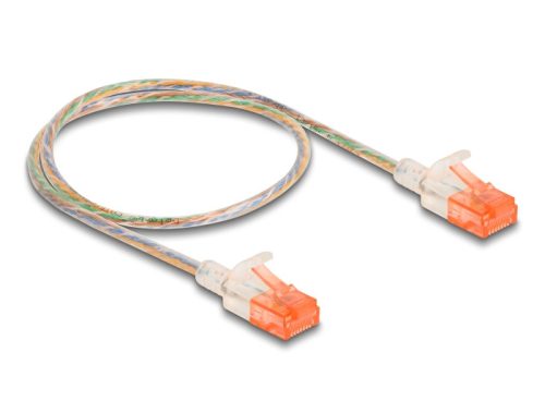 Delock RJ45 hálózati kábel Cat.6A U/UTP vékony 0,5 m áttetsző