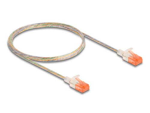 Delock RJ45 hálózati kábel Cat.6A U/UTP vékony 1 m áttetsző